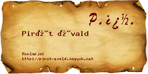 Pirót Évald névjegykártya